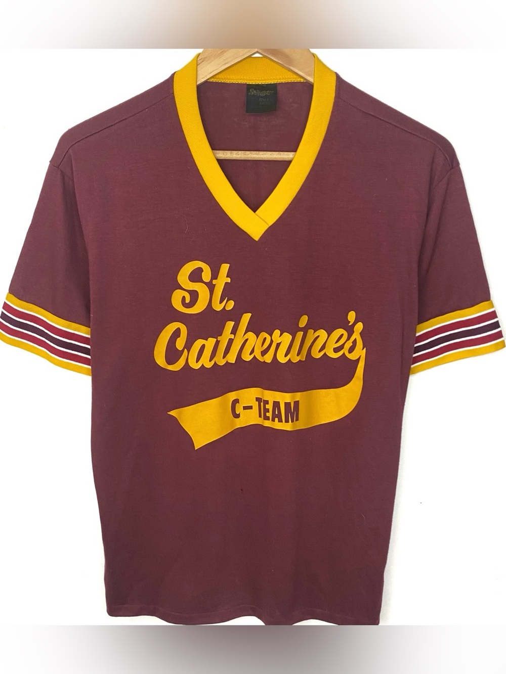 Vintage 80’s Swingster St. Catherine’s C-Team Thin T Shirt Jersey Made In USA L